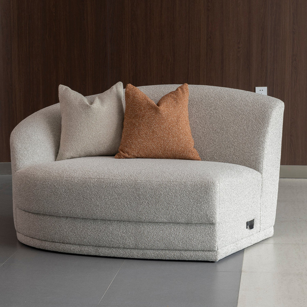 Modern Boucle Fabric Modular Corner 1 Seater Sofa CURVA