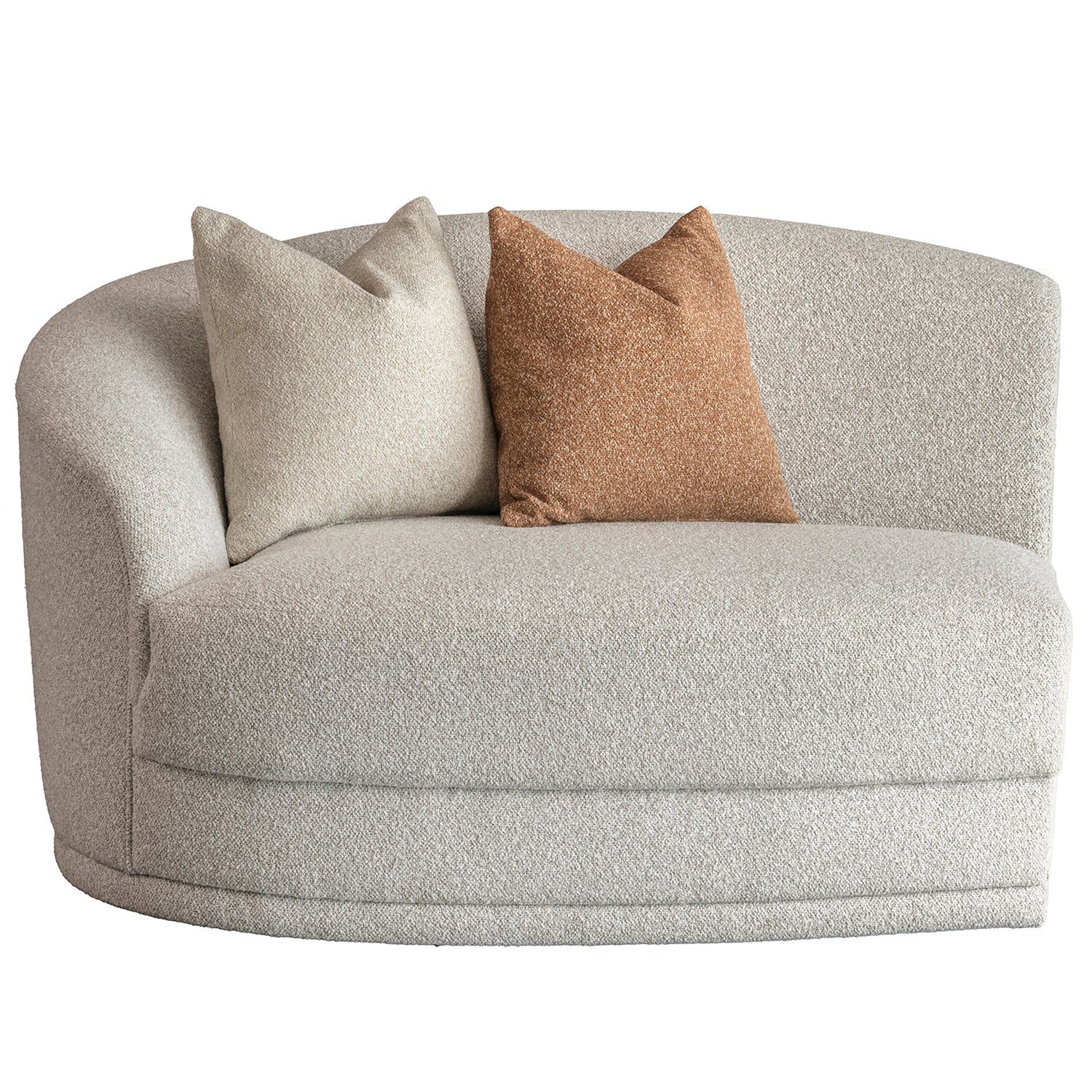 Modern Boucle Fabric Modular Corner 1 Seater Sofa CURVA
