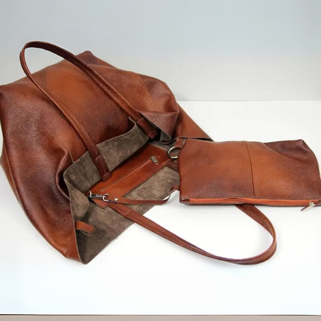 Razel | Women’s Vegan Leather Tote Bag | Large Shoulder Handbag
