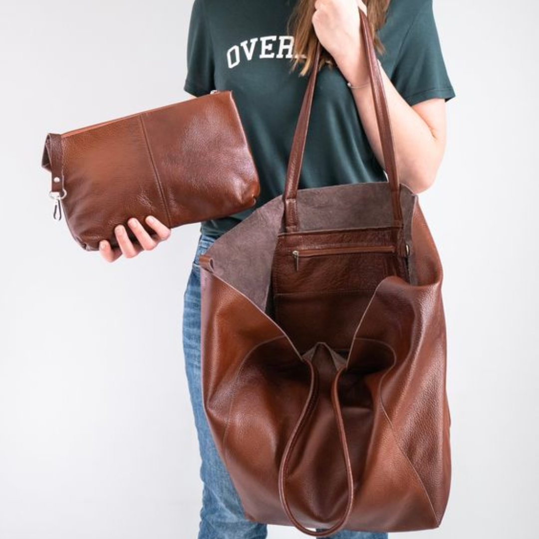 Razel | Women’s Vegan Leather Tote Bag | Large Shoulder Handbag