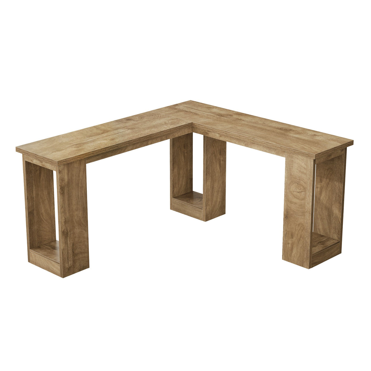 L-Shaped Bar Table, Corner Counter Height Pub Table with Hollow Legs