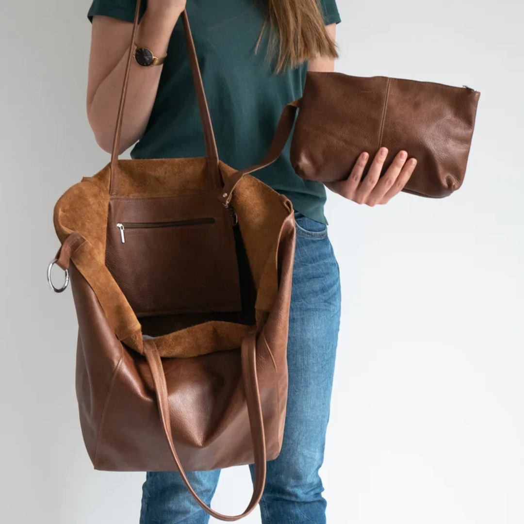 Razel | Women’s Vegan Leather Tote Bag | Large Shoulder Handbag