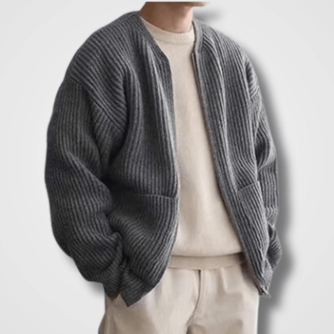 Dennis | Men’s Zip-Up Knit Cardigan | Lightweight