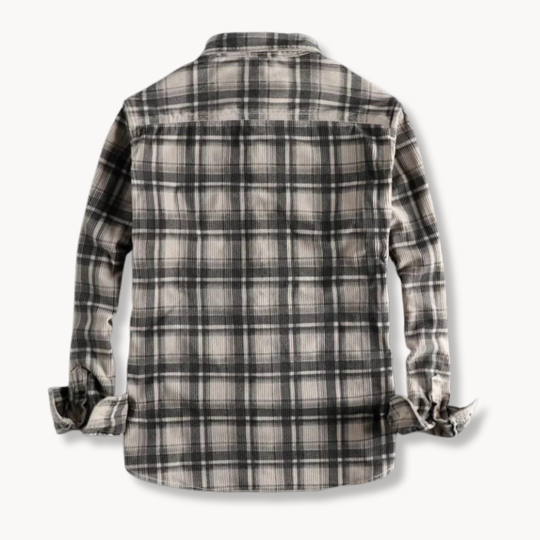 Reed | Men’s Retro Corduroy Flannel Shirt | Plaid