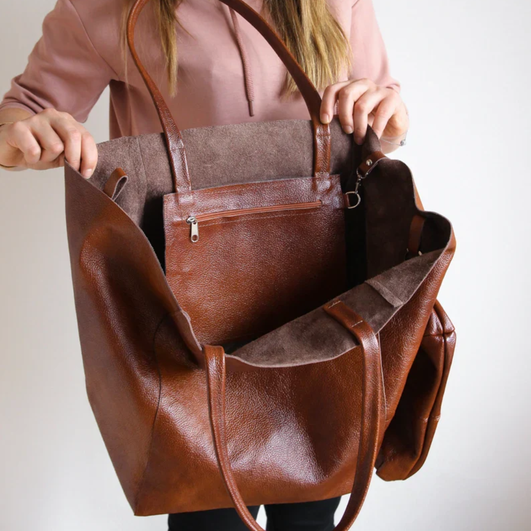 Razel | Women’s Vegan Leather Tote Bag | Large Shoulder Handbag