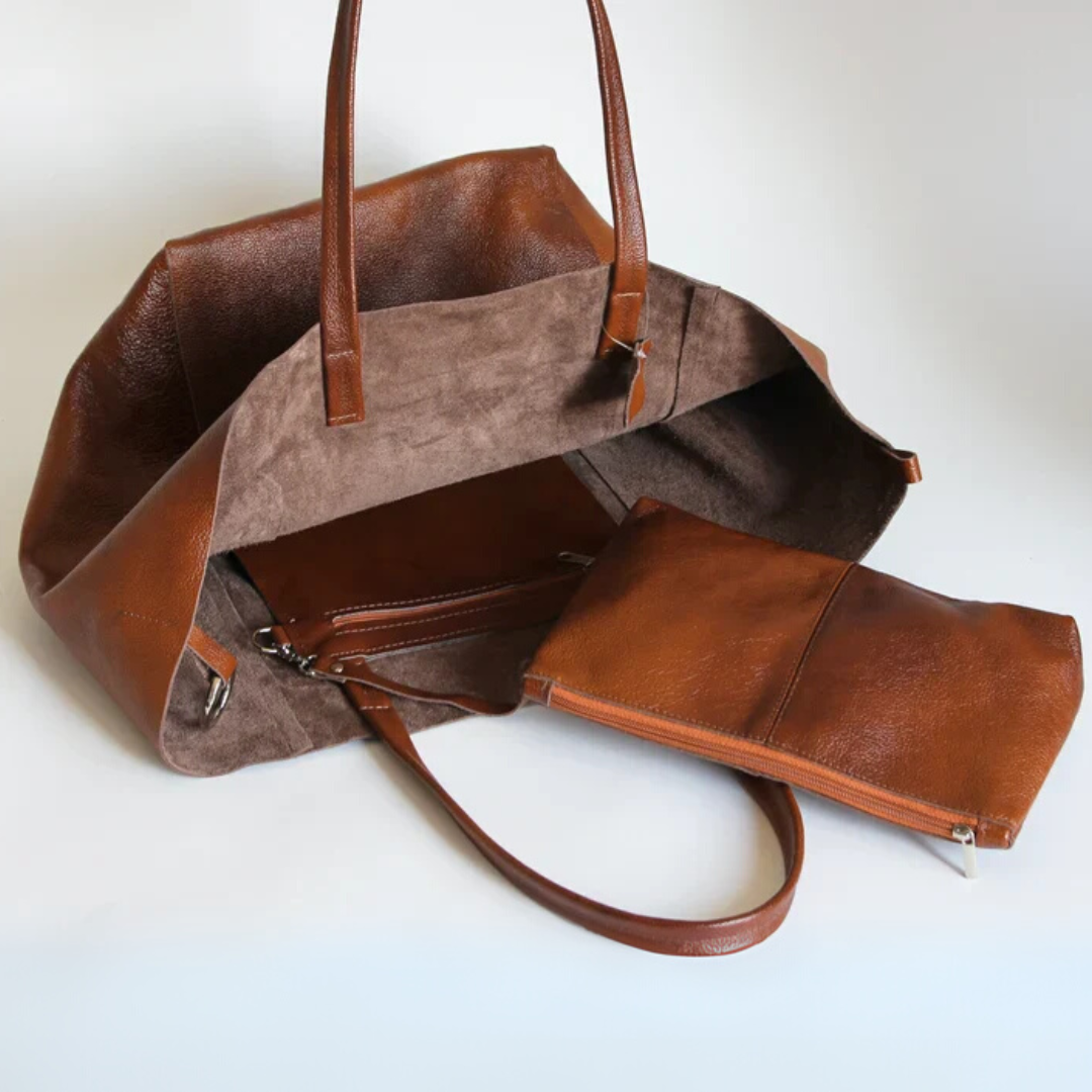 Razel | Women’s Vegan Leather Tote Bag | Large Shoulder Handbag
