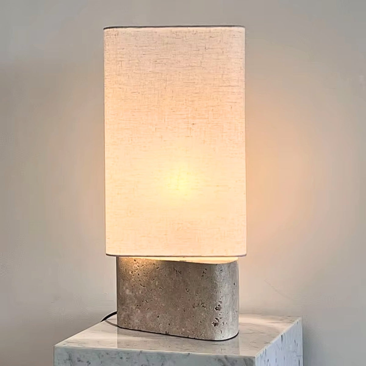Velia Travertine Table Lamp