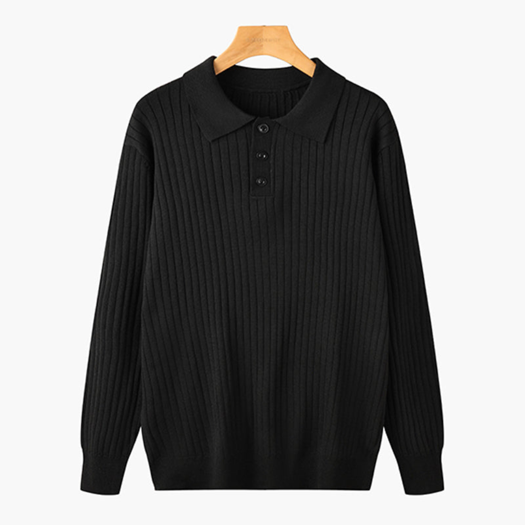 Serio | Men’s Long Sleeve Polo Shirt | Ribbed Cotton