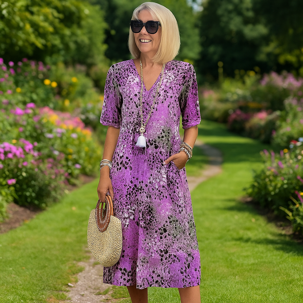 Amara Floral Midi Summer Dress for Women