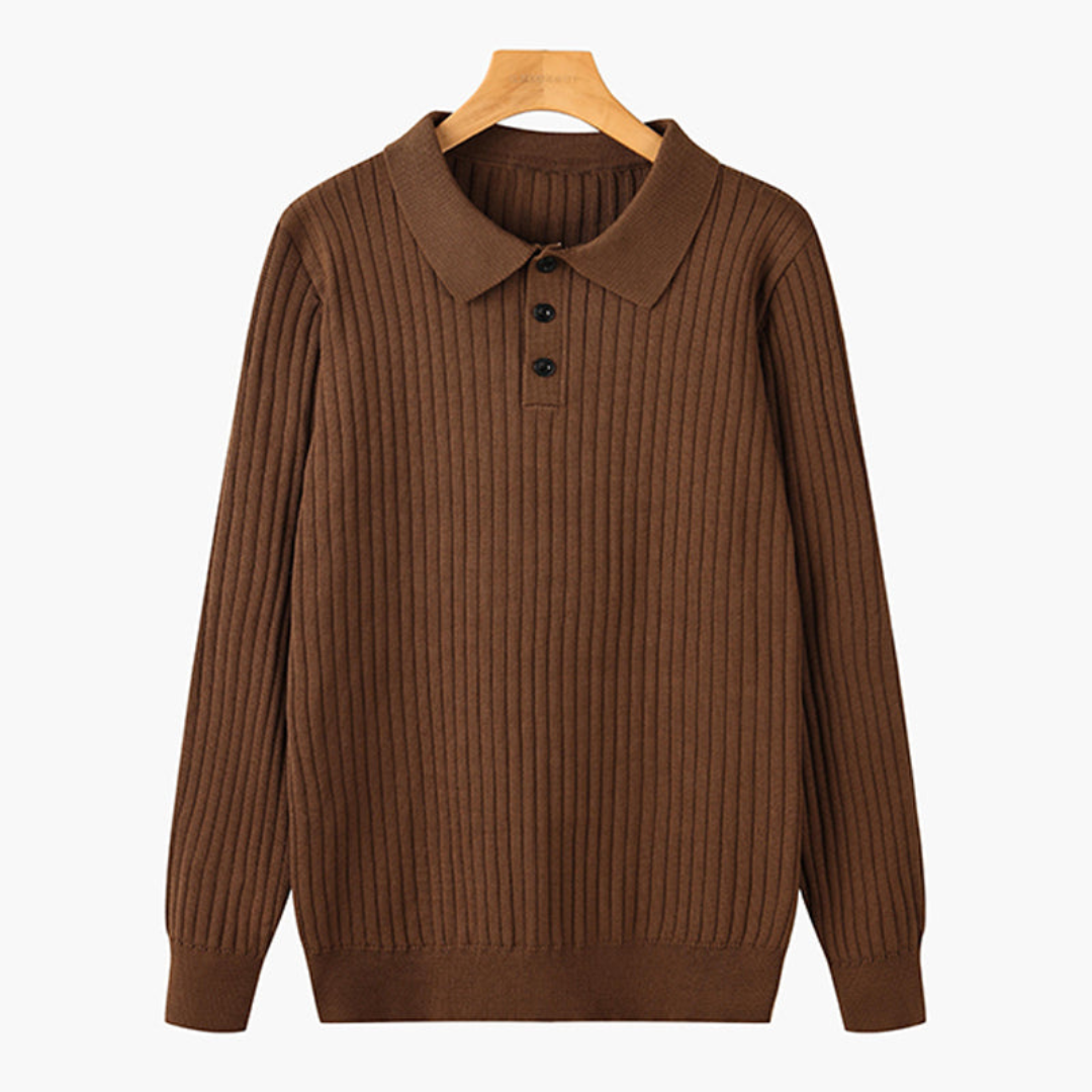 Serio | Men’s Long Sleeve Polo Shirt | Ribbed Cotton
