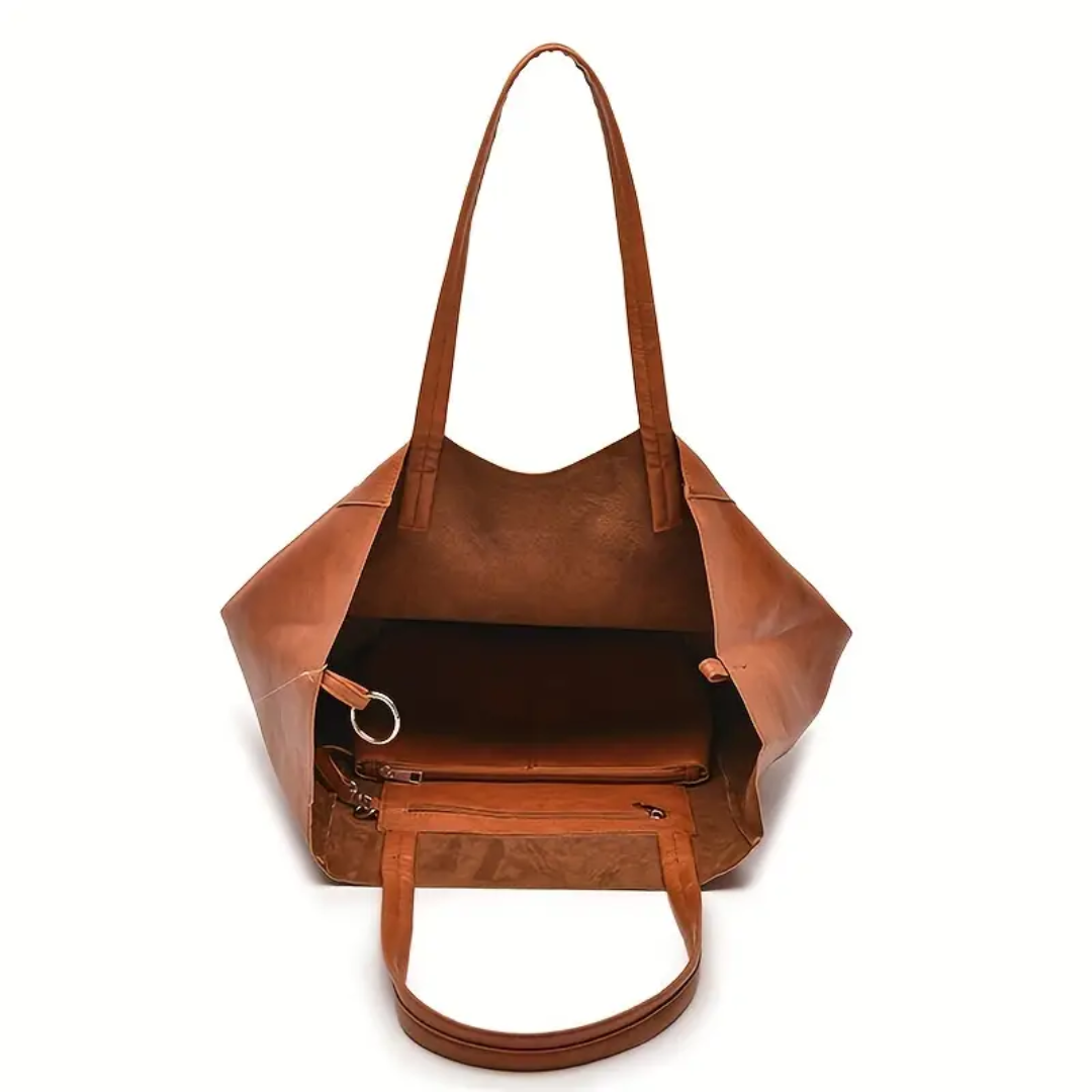 Razel | Women’s Vegan Leather Tote Bag | Large Shoulder Handbag