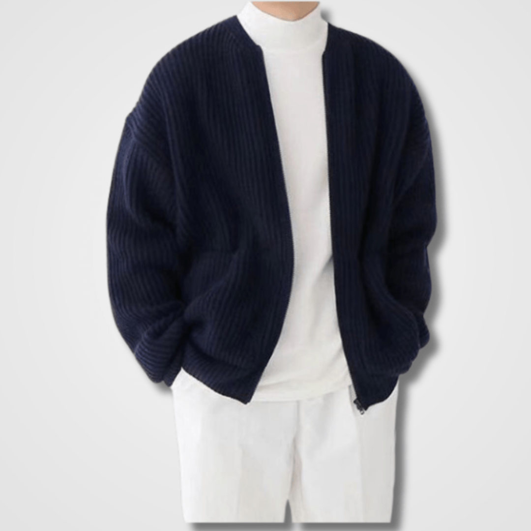 Dennis | Men’s Zip-Up Knit Cardigan | Lightweight