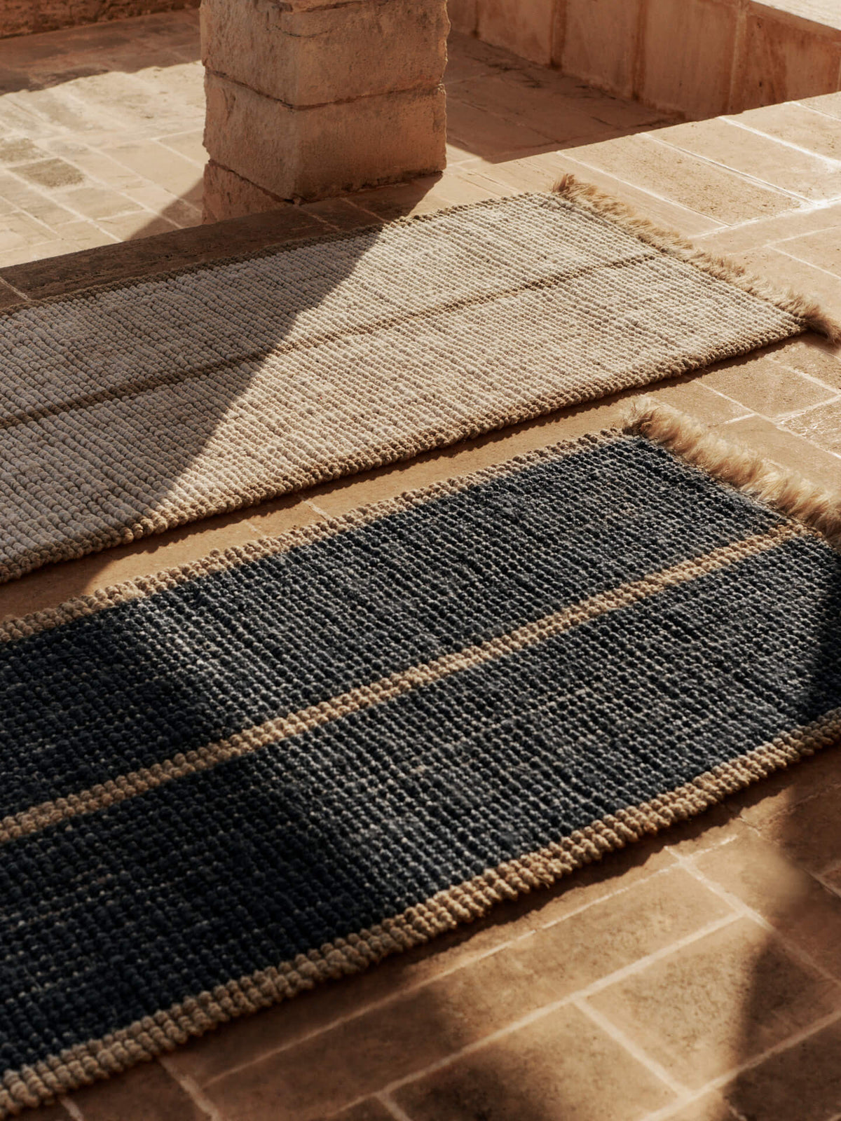 Athens Stripes Runner, Natural/Off-White