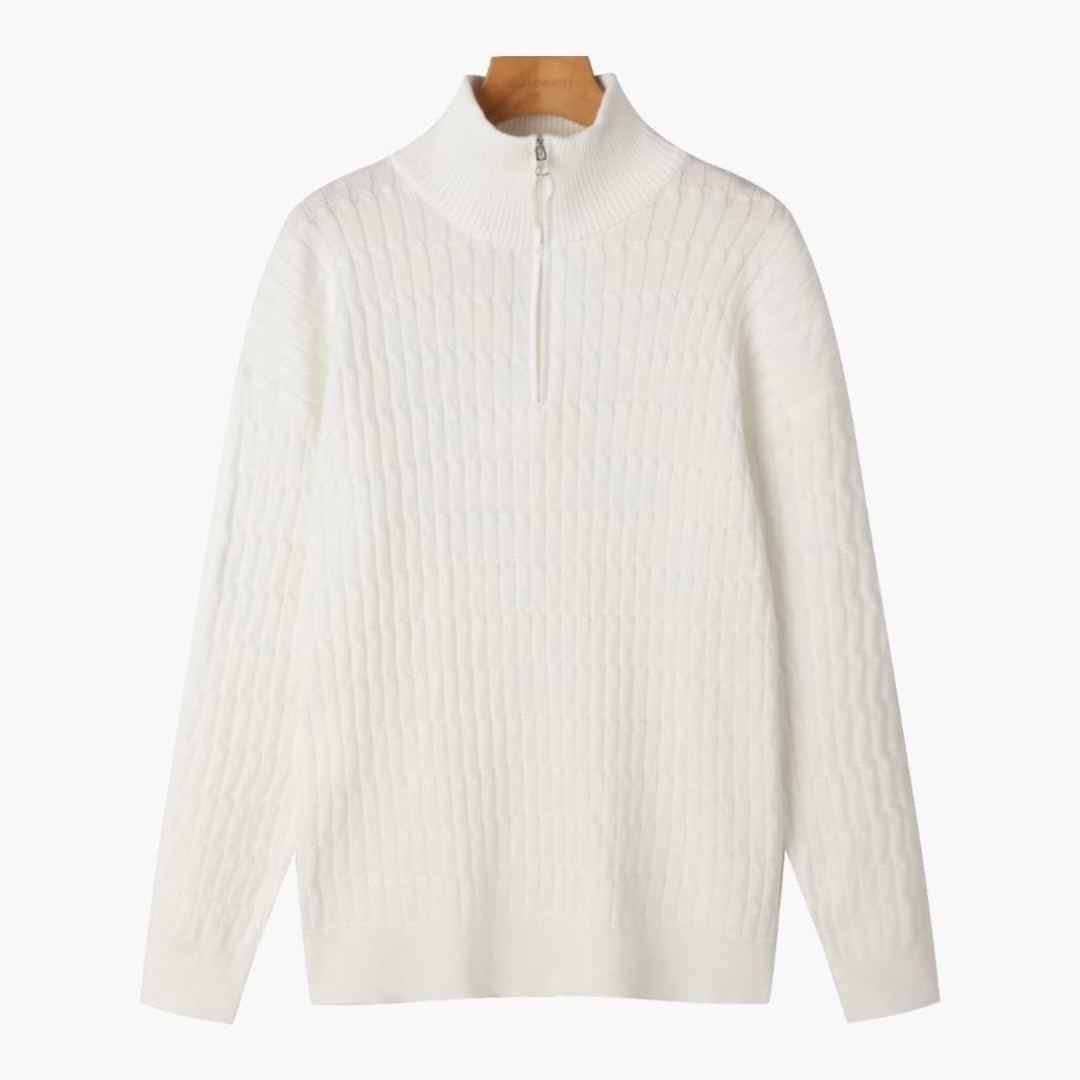 Gafford | Men’s Cable Knit Half Zip Sweater | Cotton