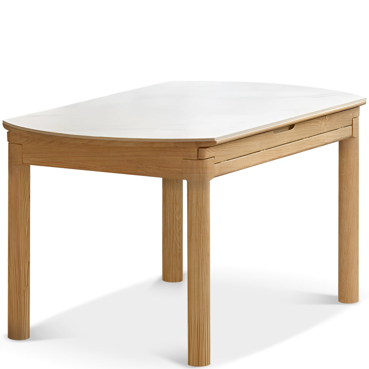 Scandinavian Oak Wood Sintered Stone Extendable Round Dining Table ORBIT