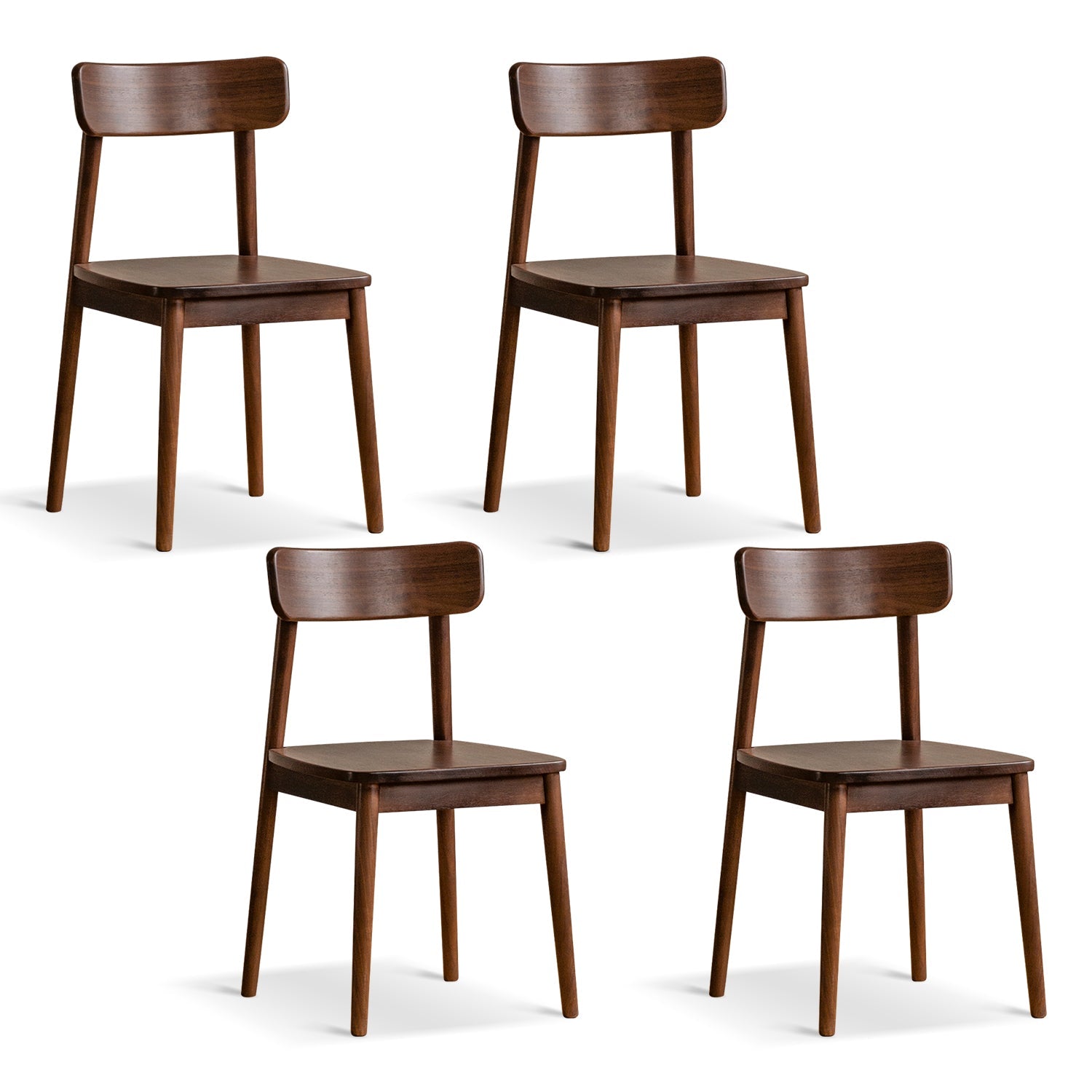 Japandi Walnut Wood Dining Chair GREEN