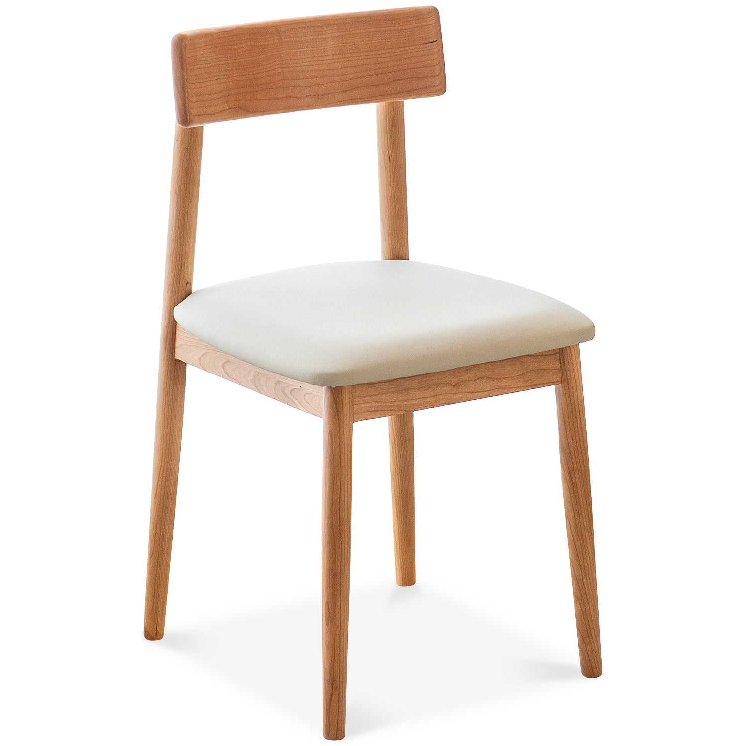 Scandinavian Cherry Wood Mixed Weave Fabric Dining Chair GREEN