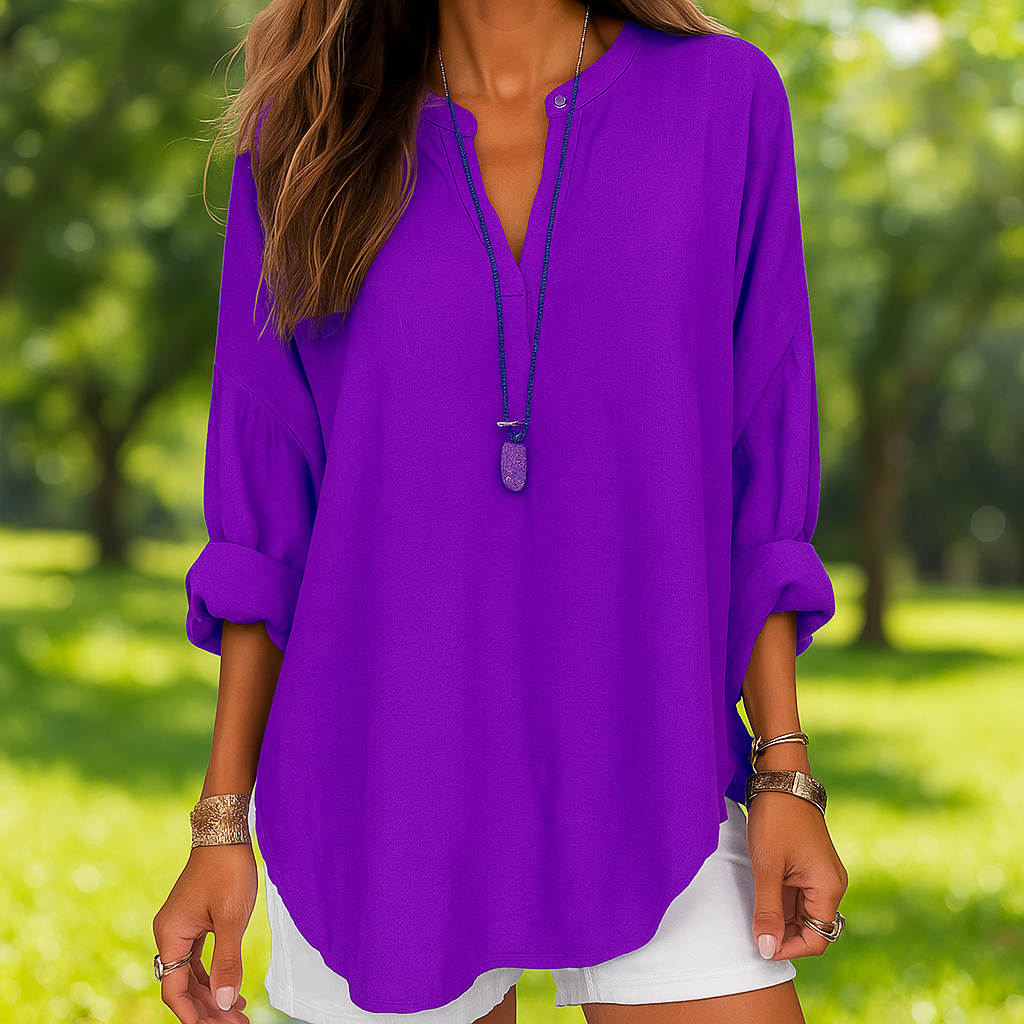 Daisy Loose Cotton Beach Shirt for Women