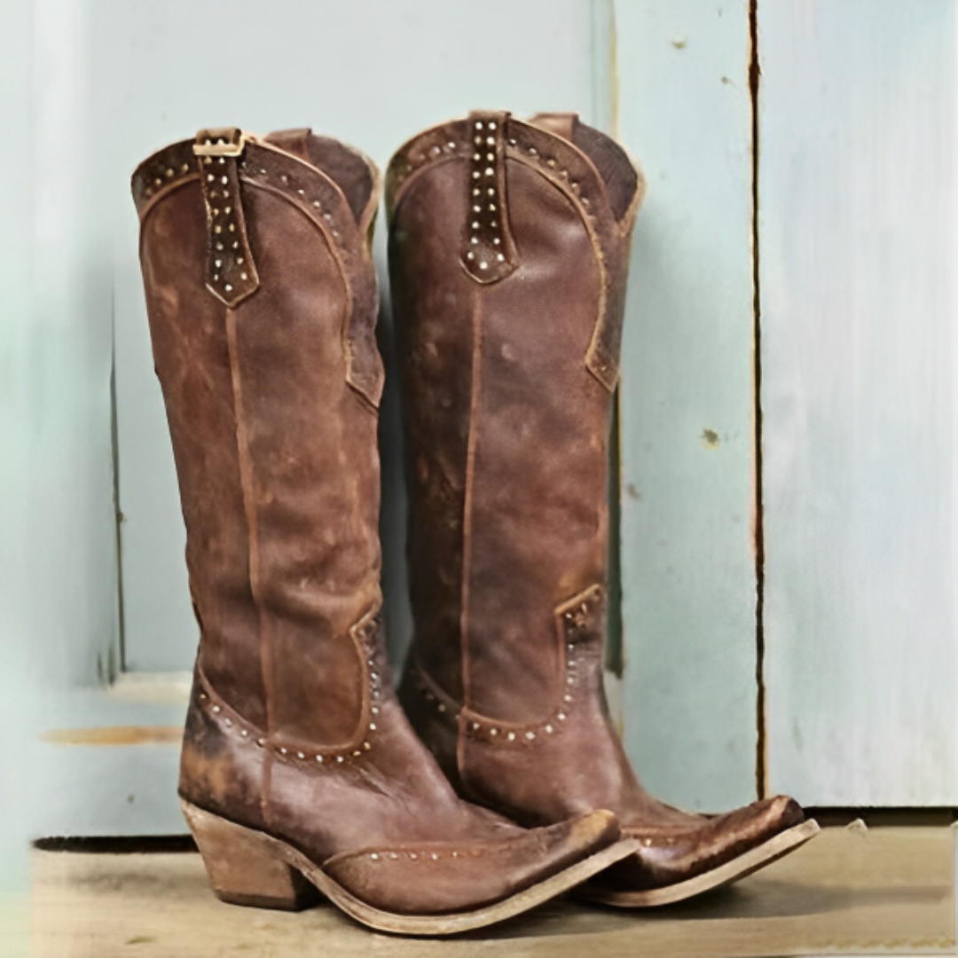 Czarina | Women’s Leather Studded Boots | Cowboy