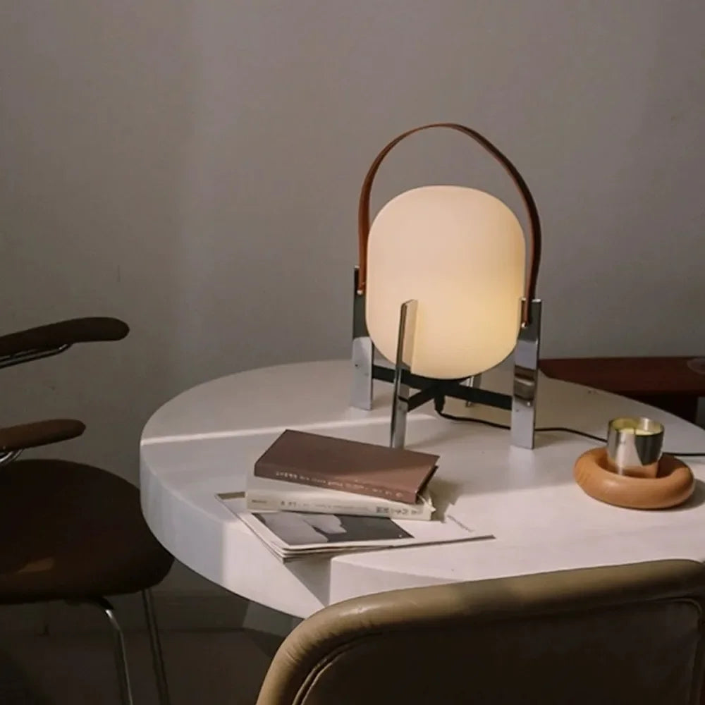 Luzia Leather Table Lamp - Open Box