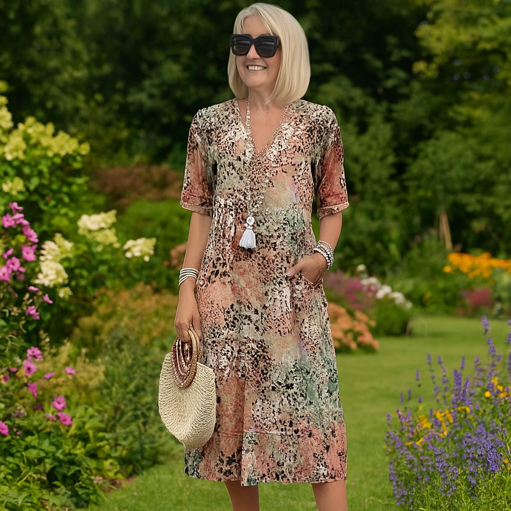 Amara Floral Midi Summer Dress for Women