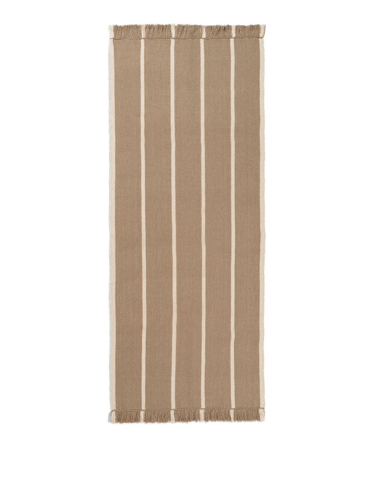 Calm Kelim Runner, Dark Sand/Off-White