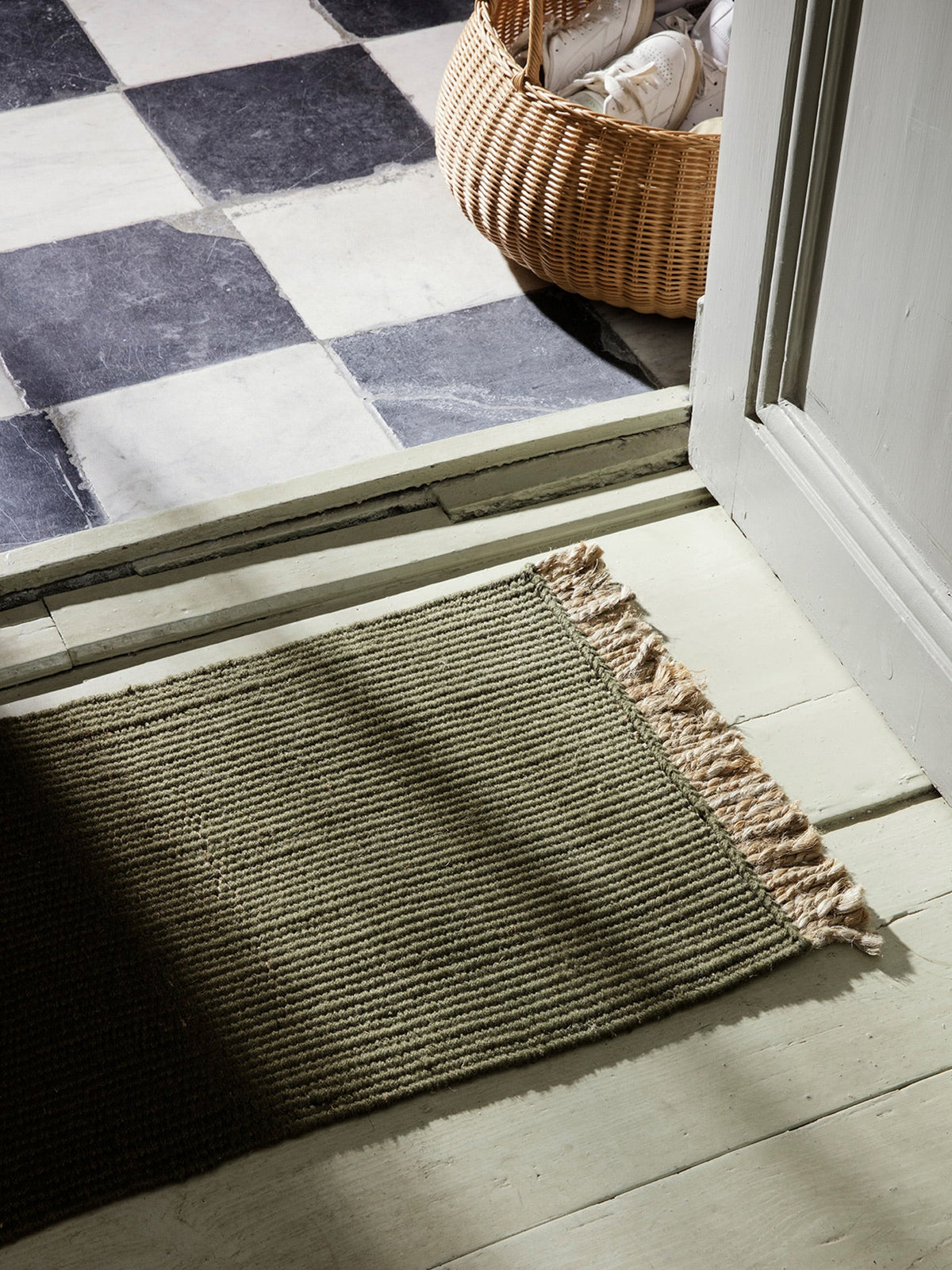 Block Mat, Olive/Natural