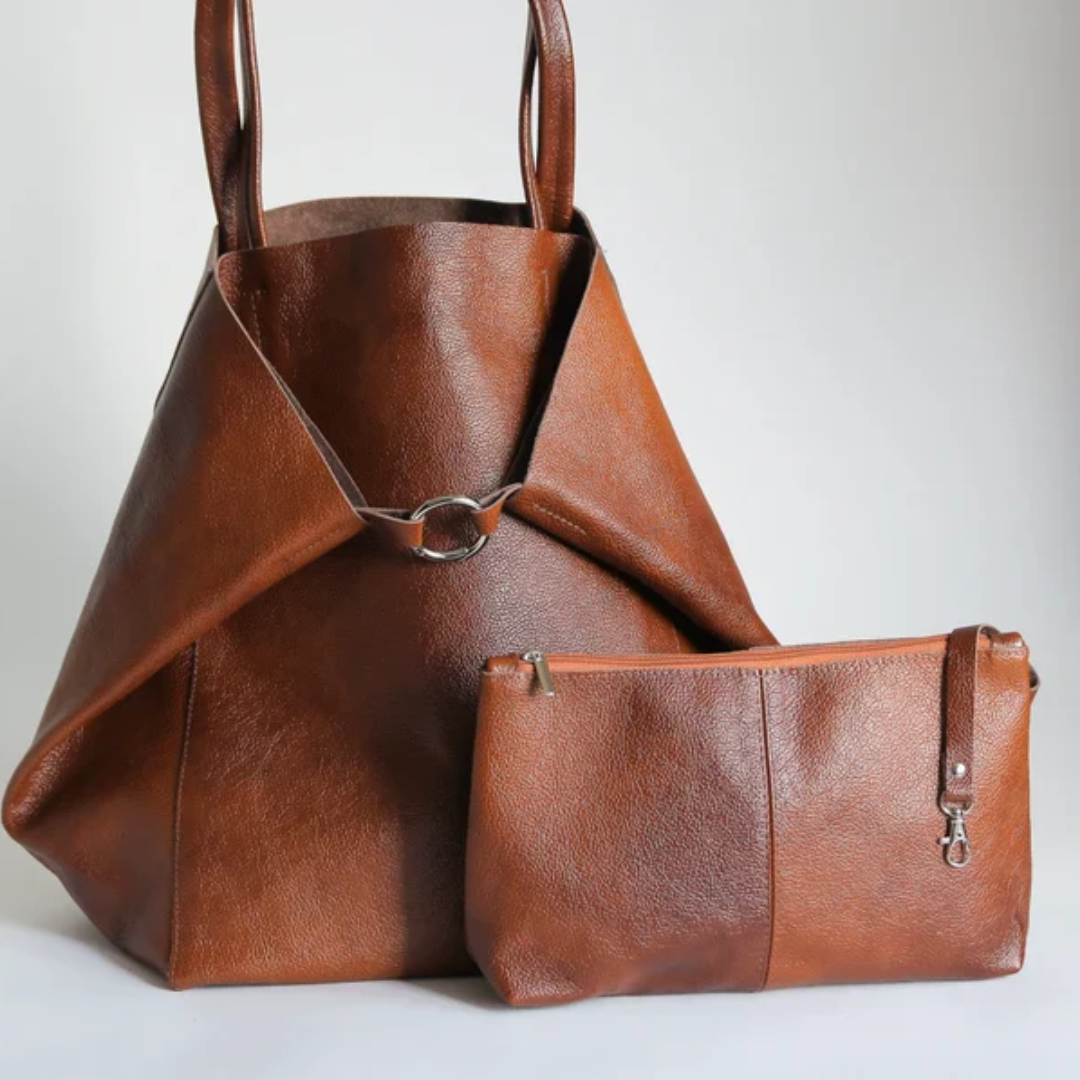 Razel | Women’s Vegan Leather Tote Bag | Large Shoulder Handbag