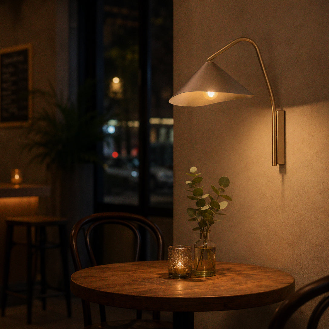 Arne Industrial minimalist brushed aluminium wall light