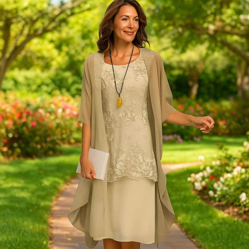 Alina Chiffon Midi Dress for Women