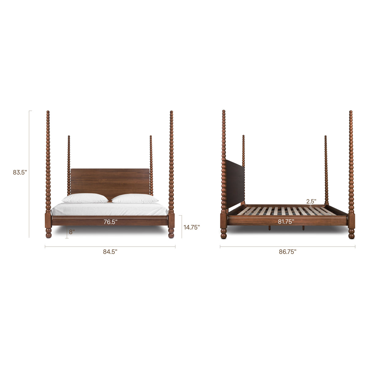 Aberdeen Bed, Walnut, Queen
