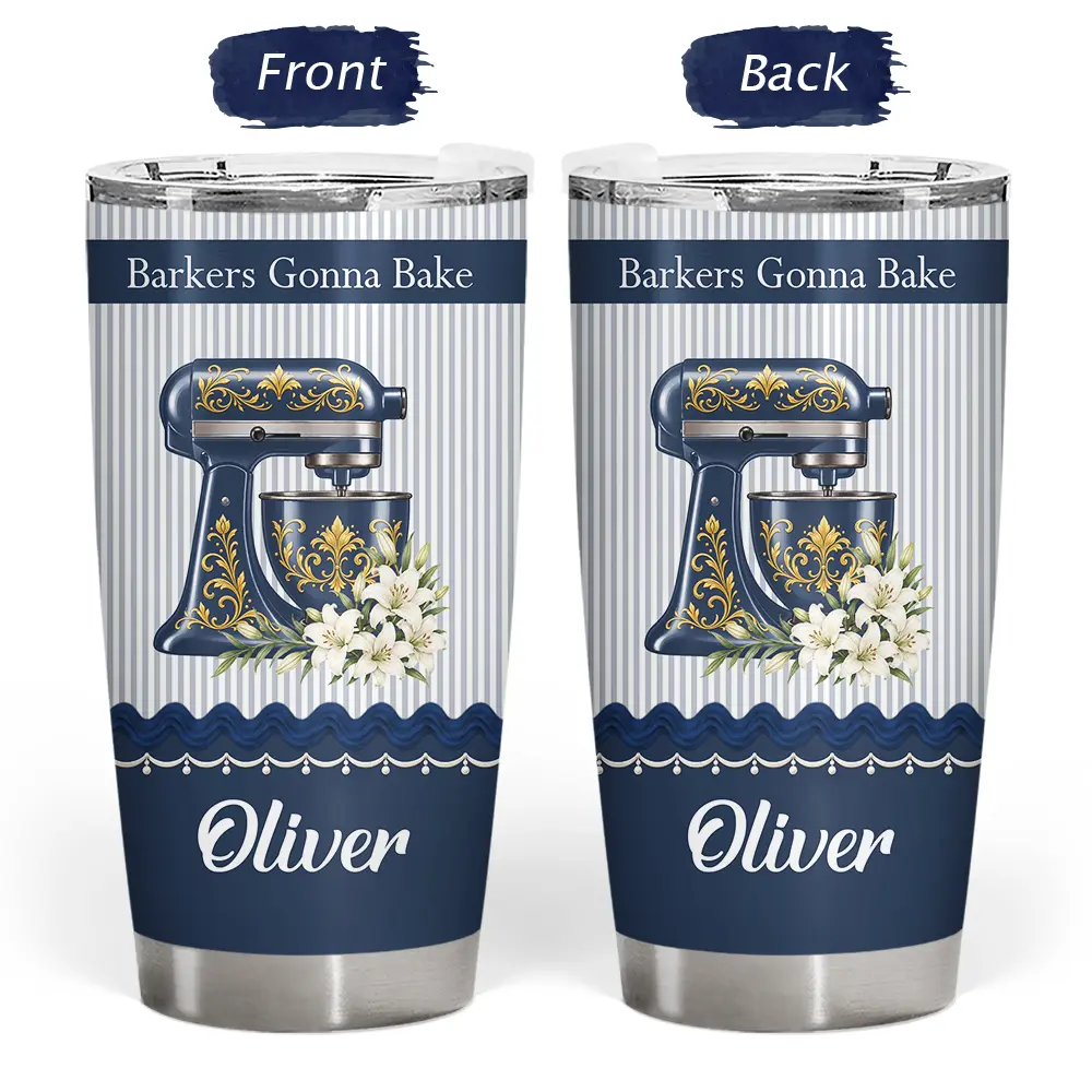 Birth Flower Stand Mixer With Name For Baking Lovers - Personalized Tumbler