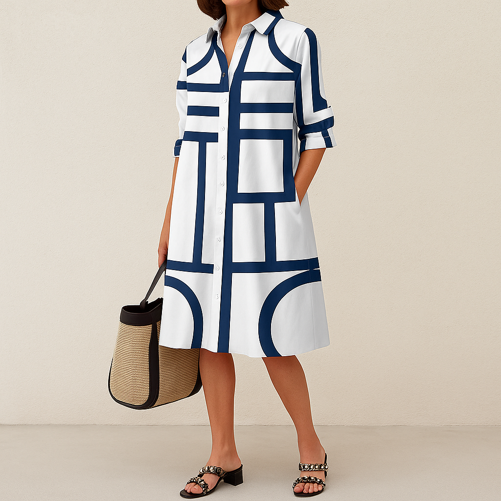 Chelsea | Women’s Chic Button-Up Summer Dress | Midi