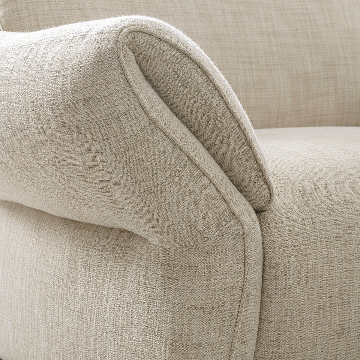 Cream Mixed Weave Fabric 1 Seater Sofa LUNAR
