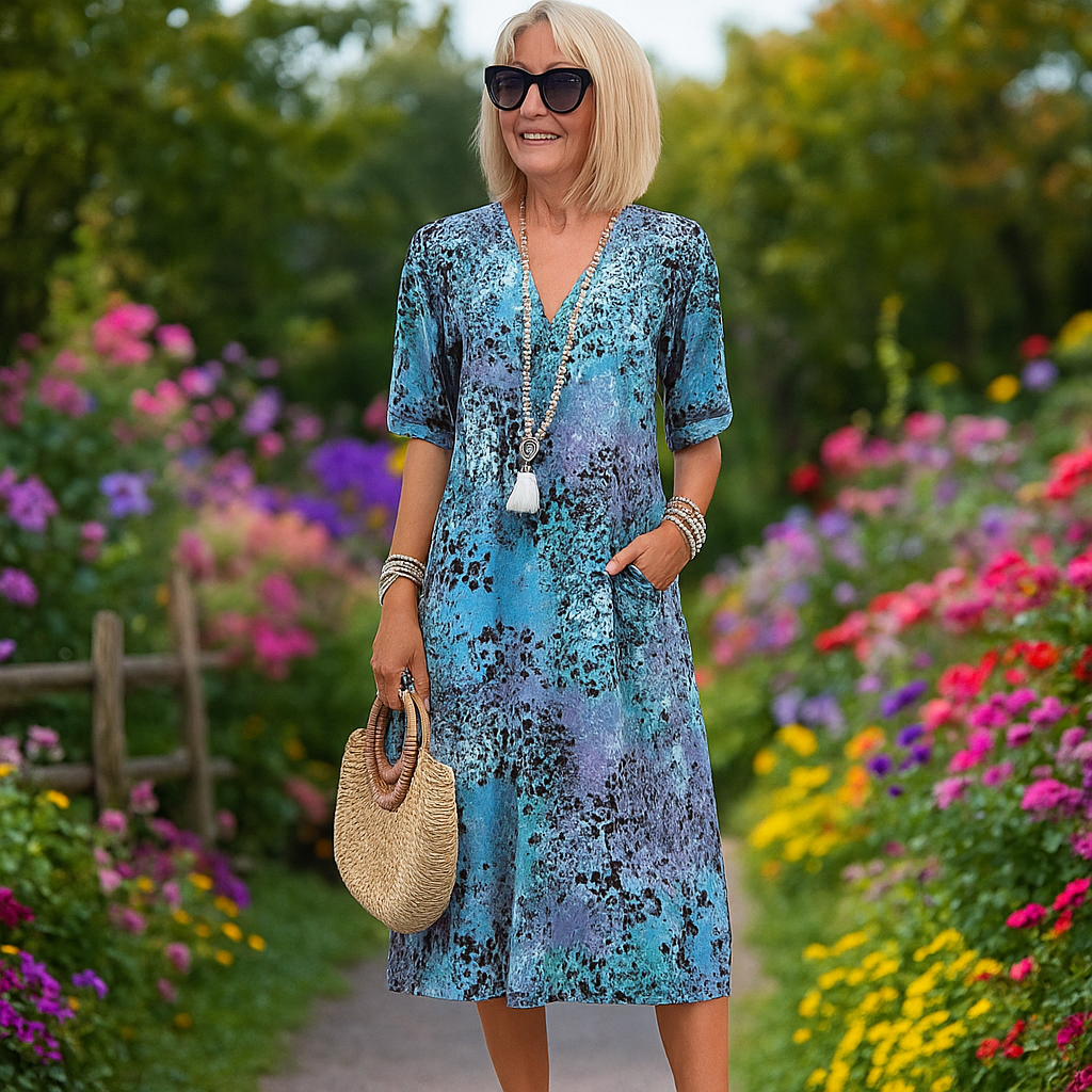 Amara Floral Midi Summer Dress for Women