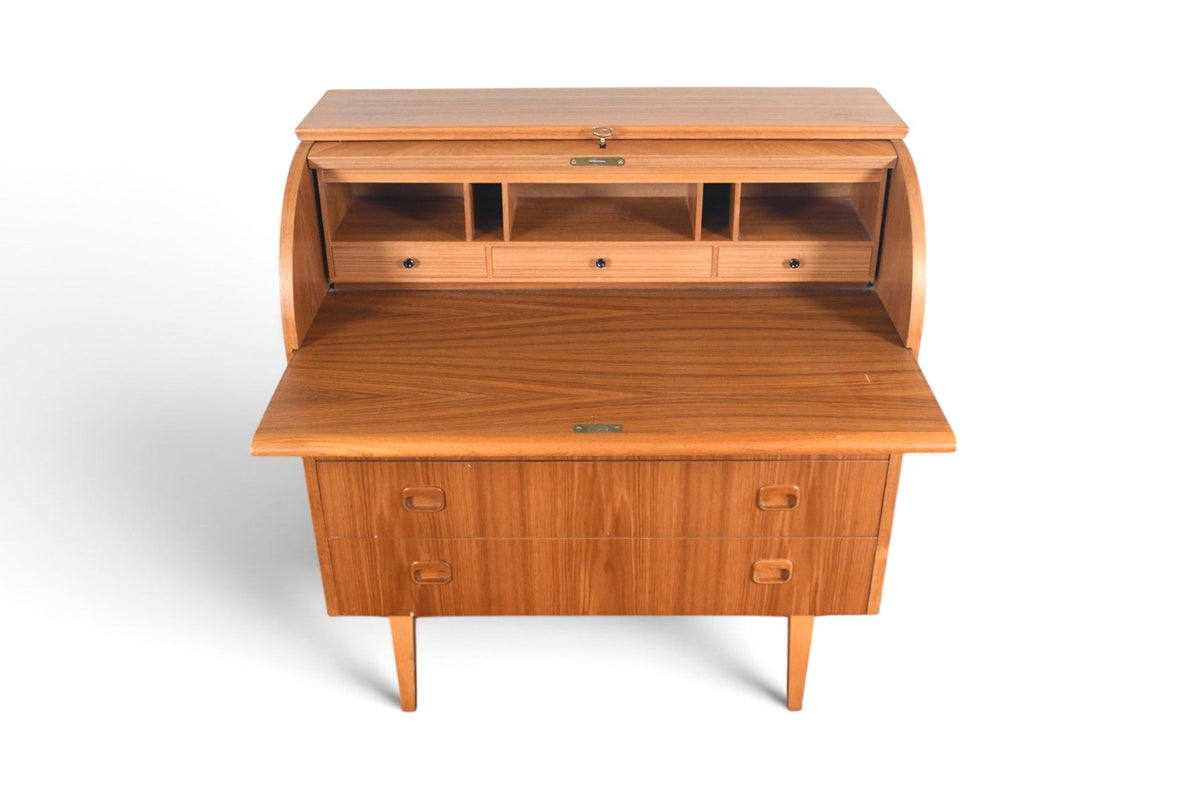 EGON ÖSTERGAARD CURVED TOP SECRETARY DESK IN TEAK