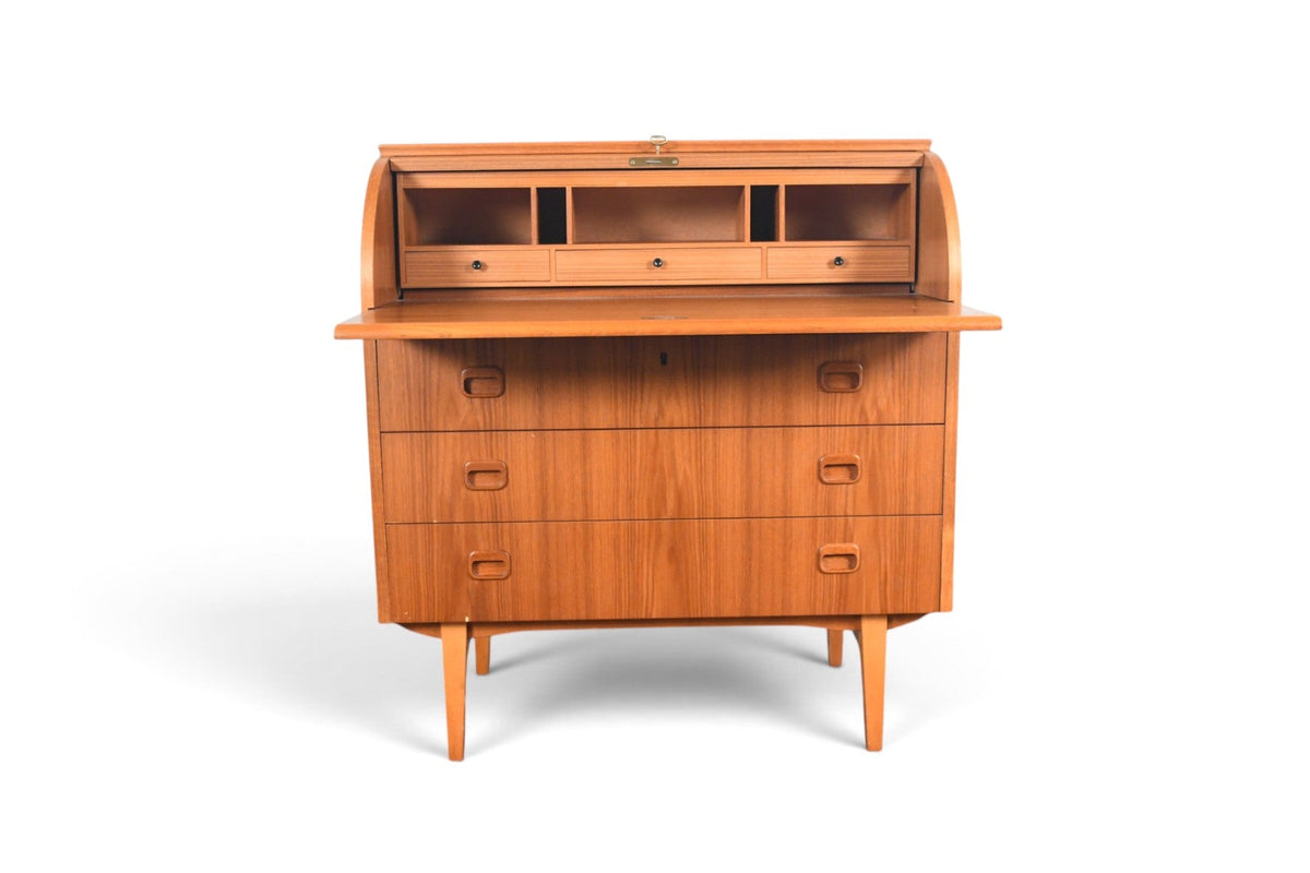 EGON ÖSTERGAARD CURVED TOP SECRETARY DESK IN TEAK