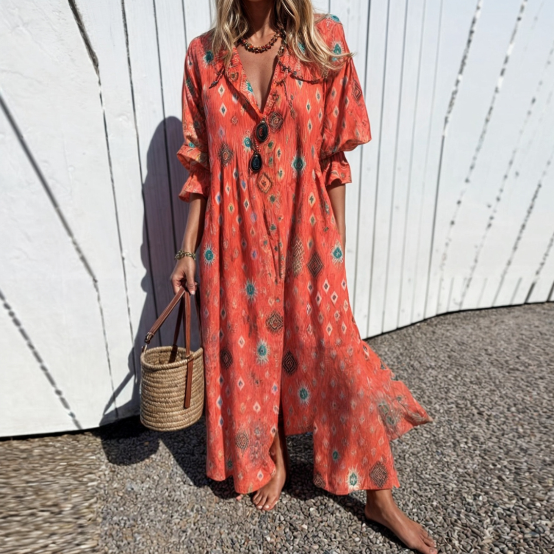Donita | Robe bohème chic pour femme | Midi