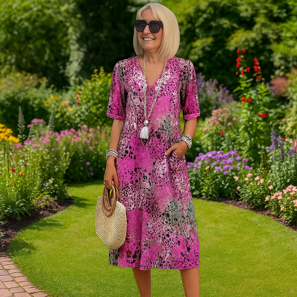 Amara Floral Midi Summer Dress for Women