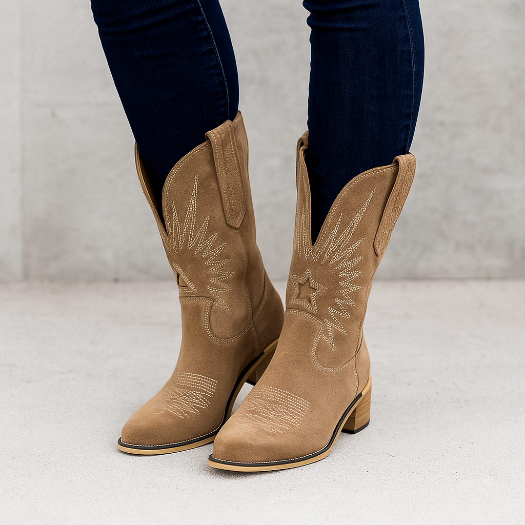 Karin Casual Western Cowboy Ankle Boots for Women