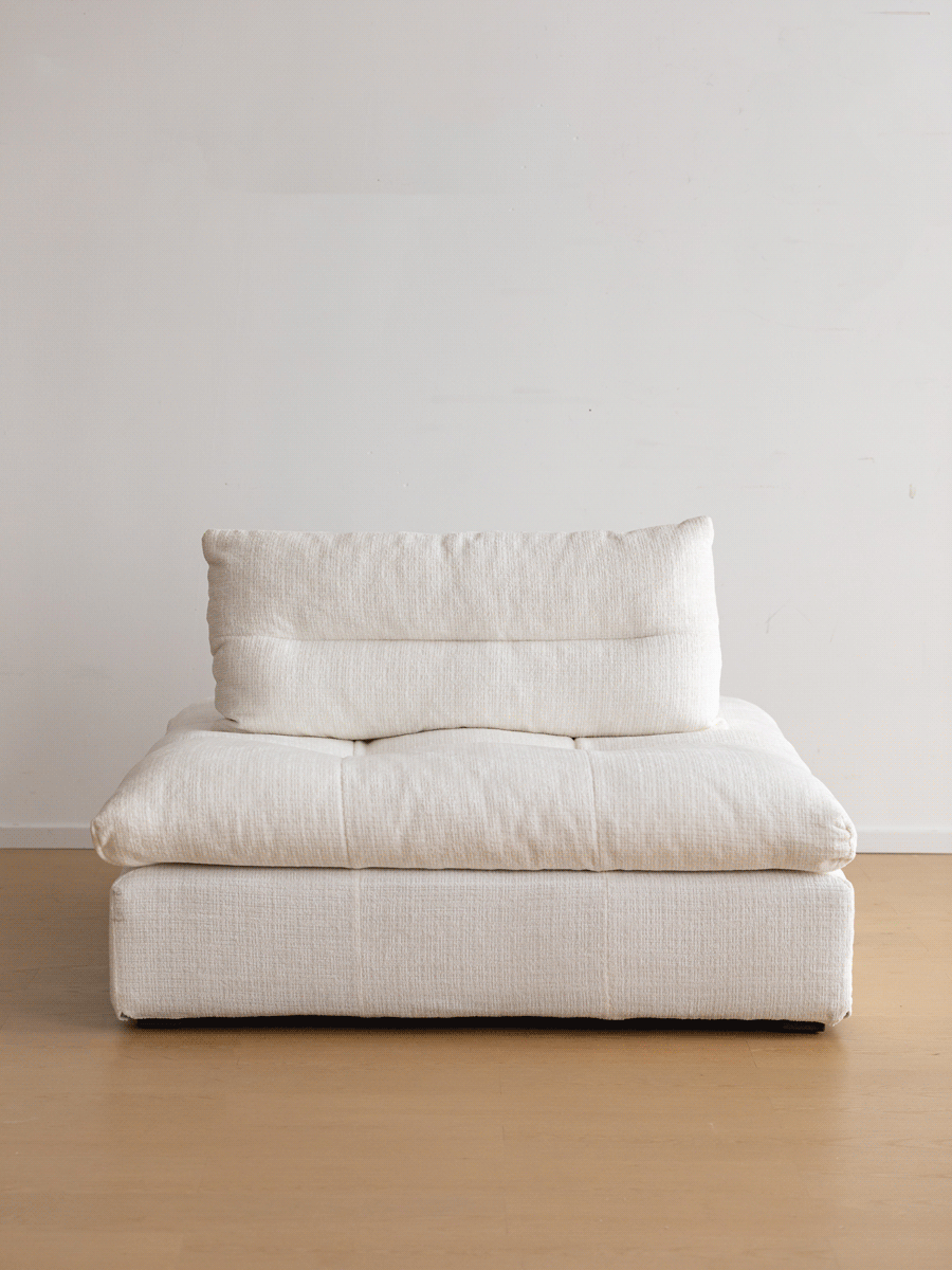 Scandinavian Chenille Velvet Fabric Modular 1 Seater Sofa GRAND