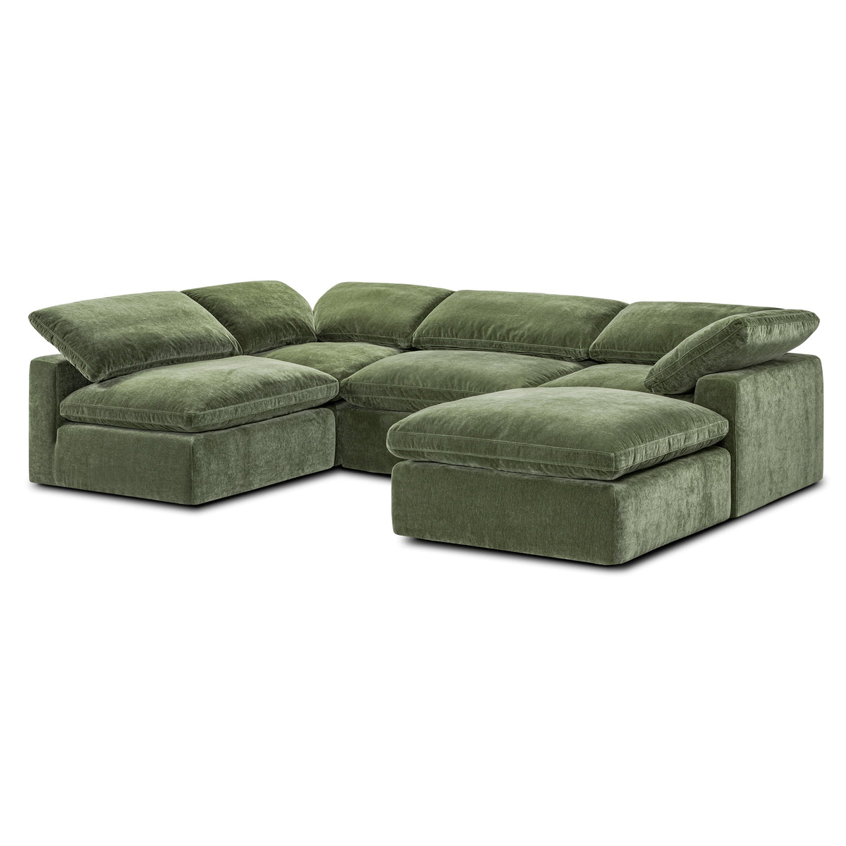 5-Seat Aspen Modular U-Sectional, Sagano Green