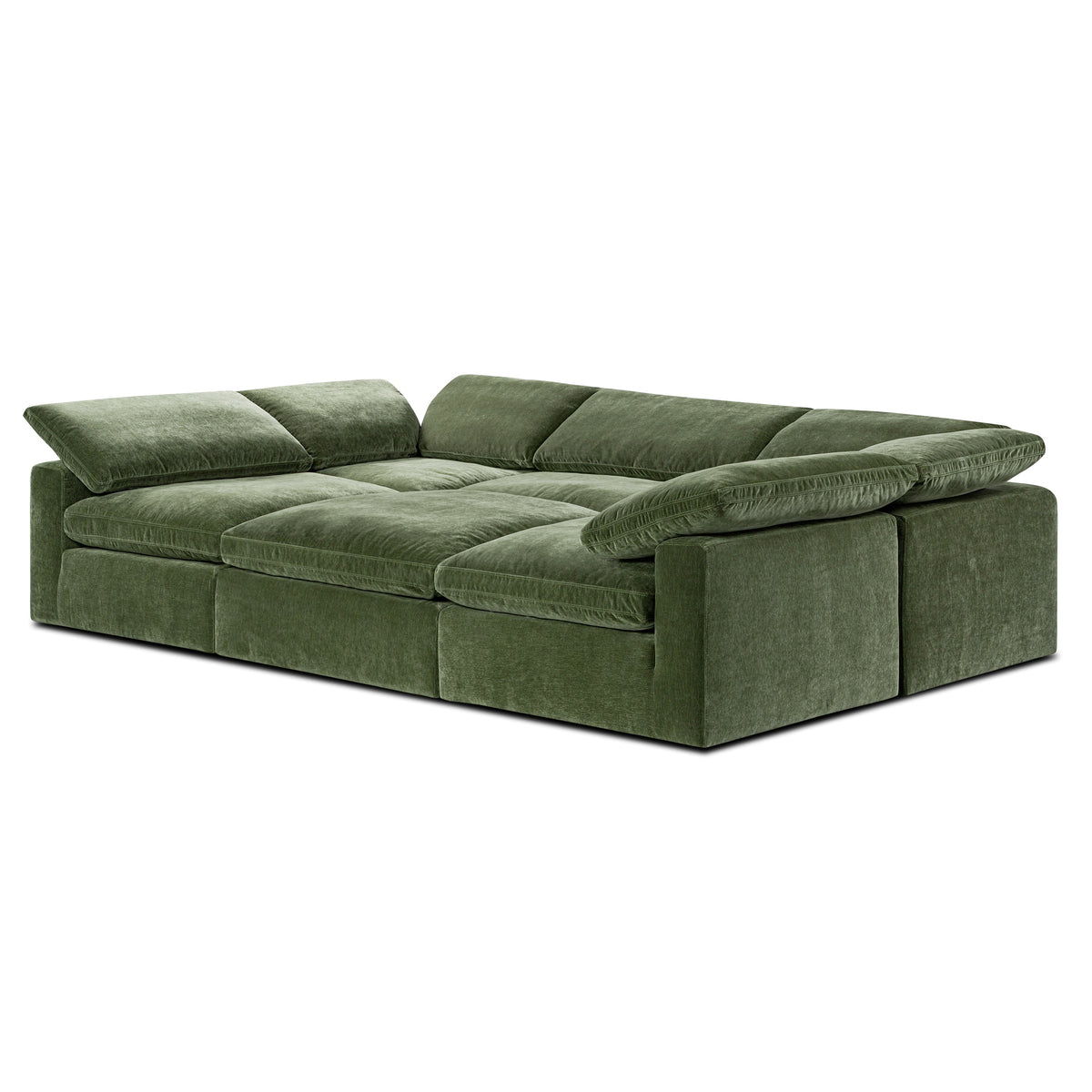 6-Seat Aspen Modular Pit-Sectional, Sagano Green