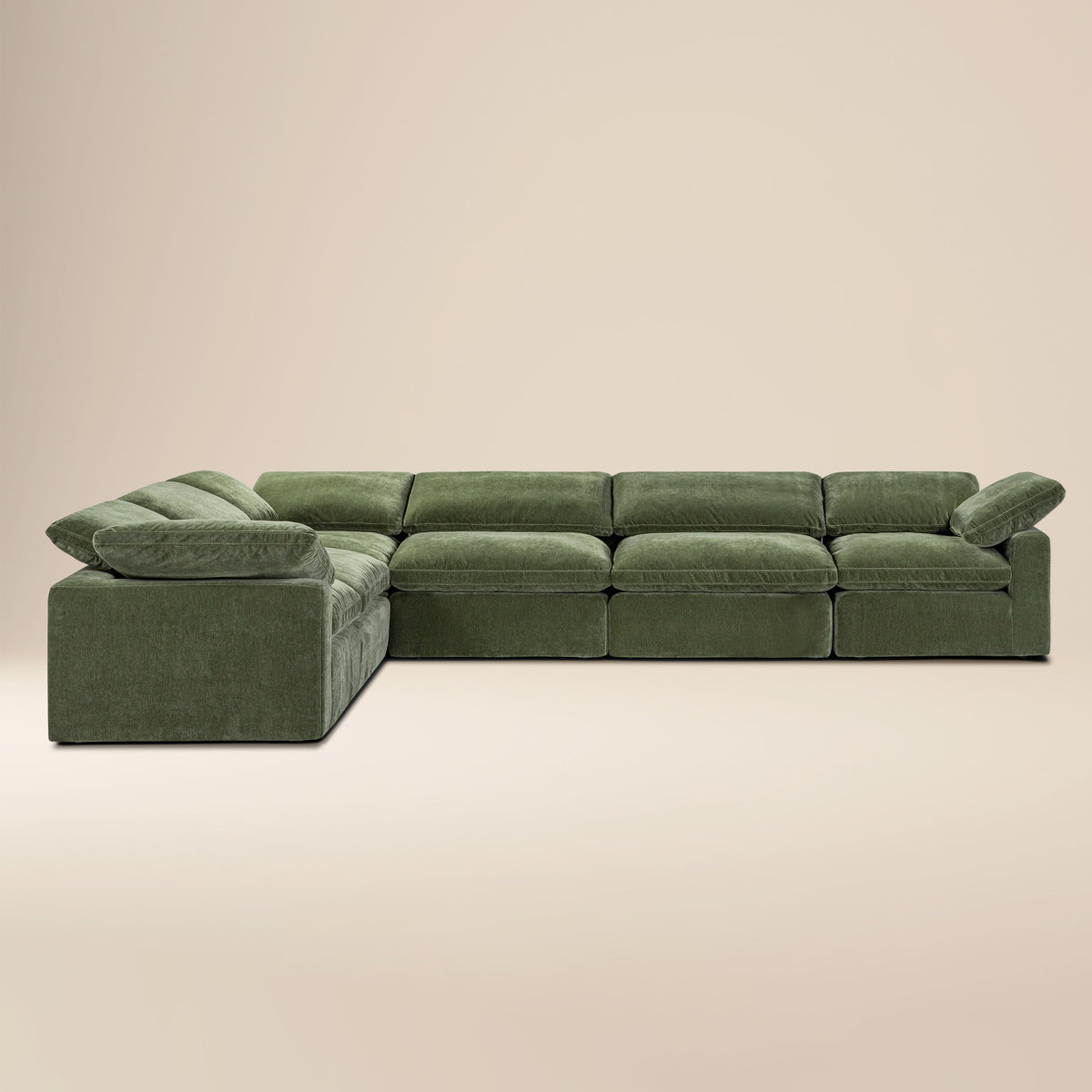 6-Seat Aspen Modular Corner-Sectional, Sagano Green