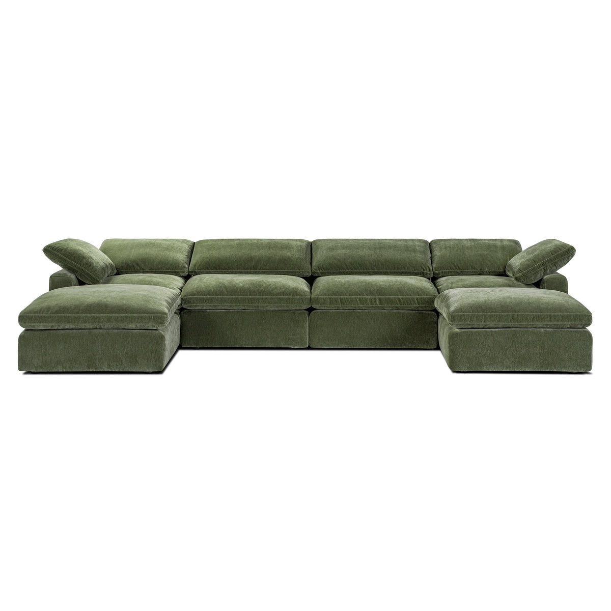6-Seat Aspen Modular U-Sectional, Sagano Green
