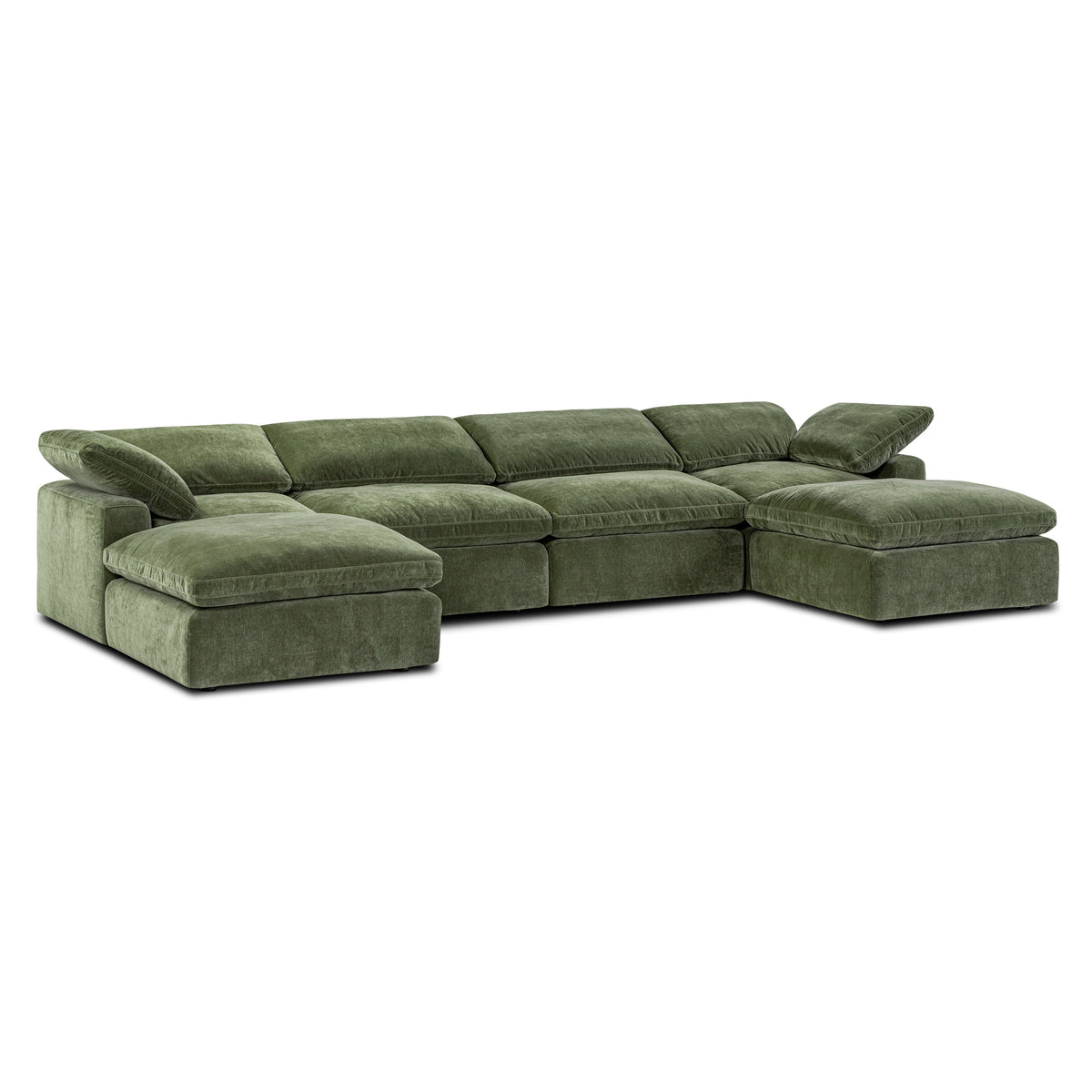 6-Seat Aspen Modular U-Sectional, Sagano Green