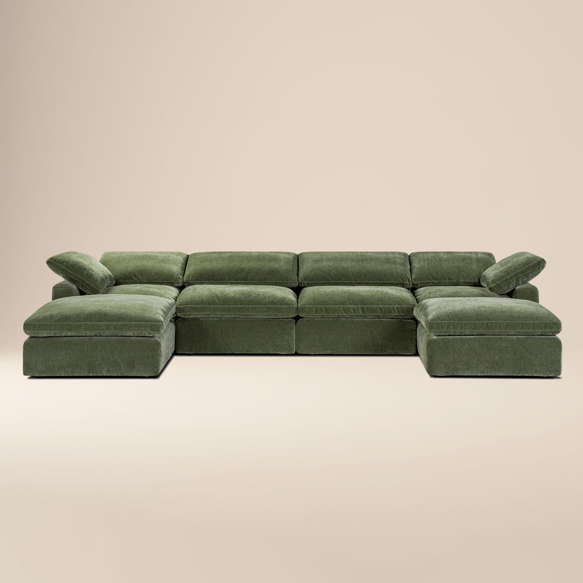 6-Seat Aspen Modular U-Sectional, Sagano Green
