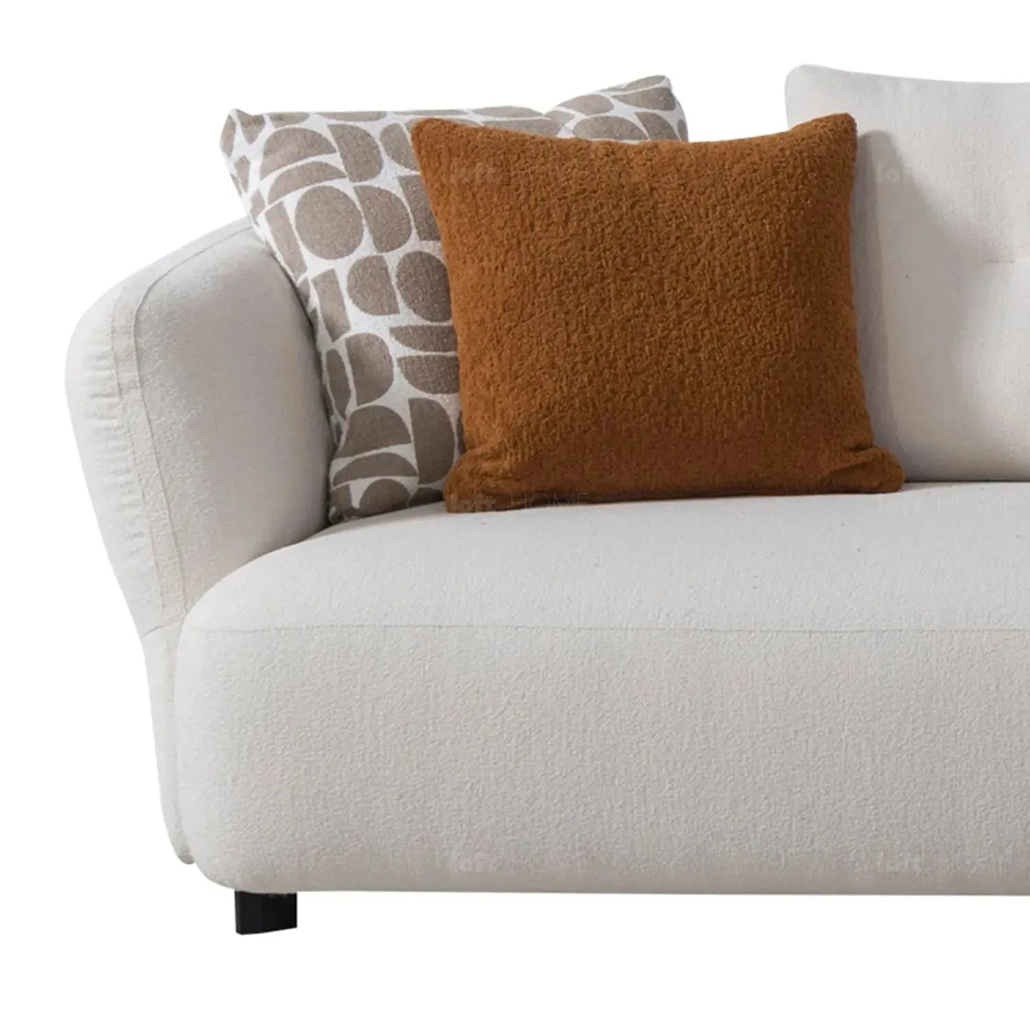 Cream Sherpa Fabric L Shape Sectional Sofa LUXE 3+L