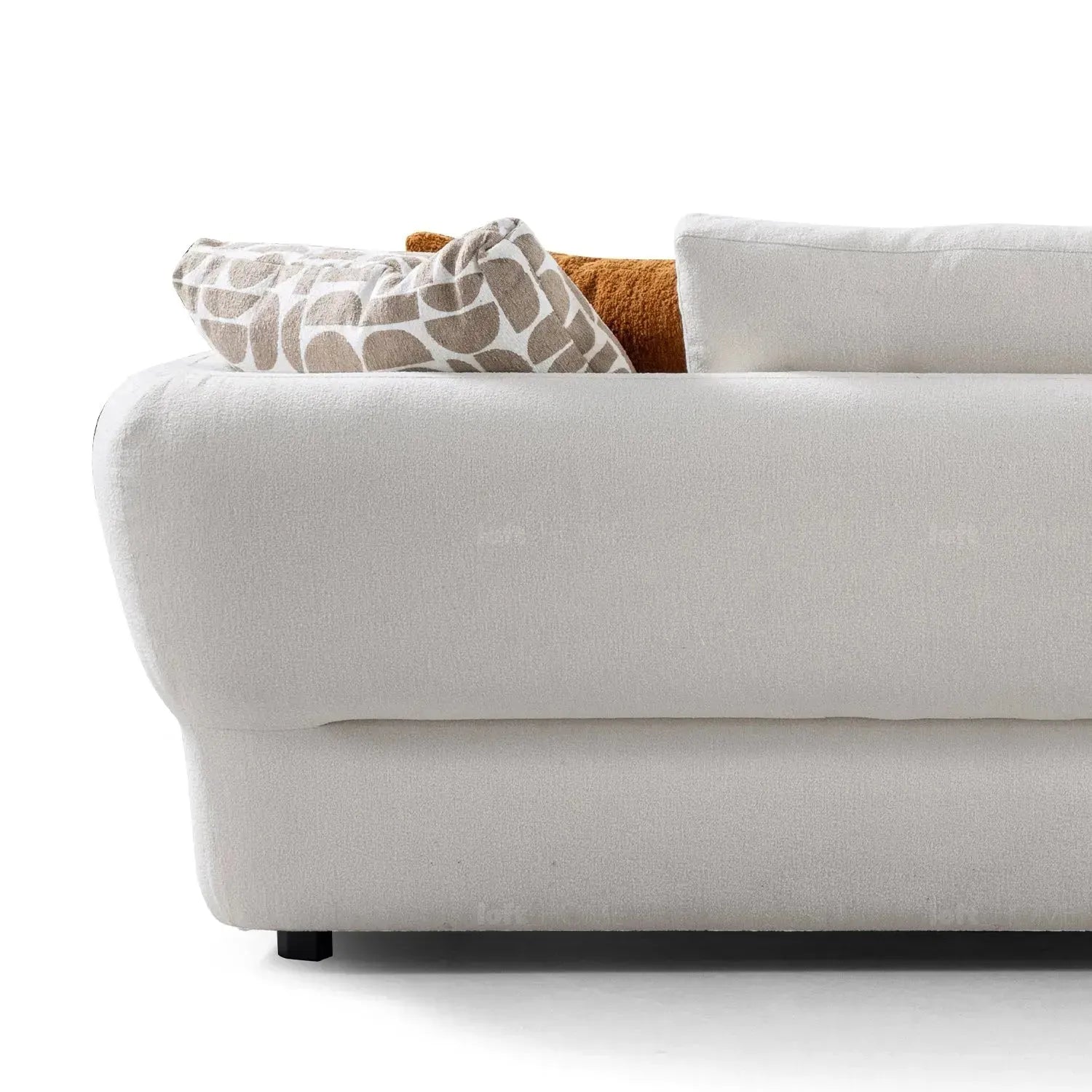 Cream Sherpa Fabric L Shape Sectional Sofa LUXE 3+L