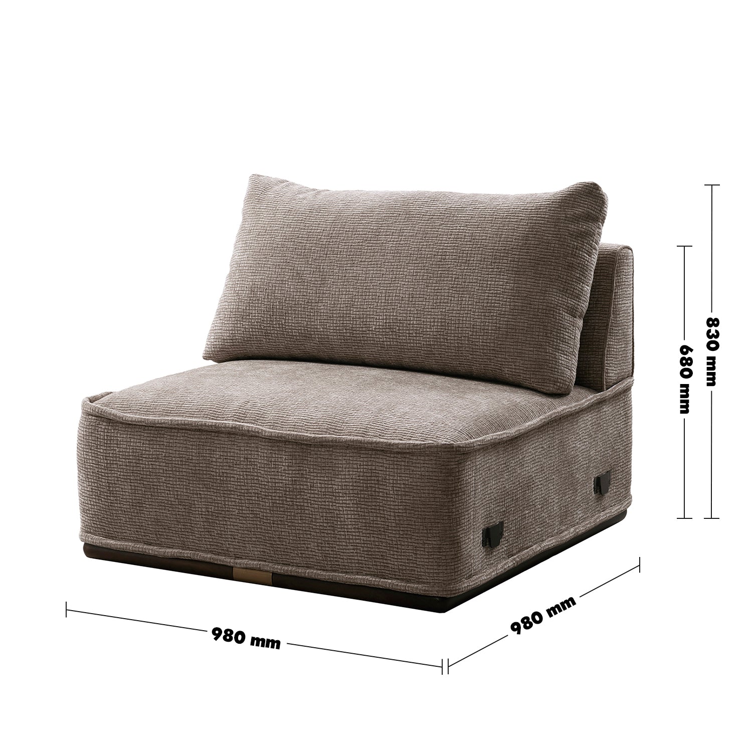 Modern Corduroy Velvet Fabric Modular Armless 1 Seater Sofa CORDY